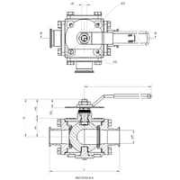 Inline Industries Sanitary Ball Valve, 507F